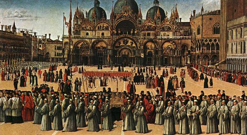 BELLINI, Gentile Procession in Piazza S. Marco oil painting image